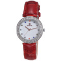 SKONE 9365 ladies genuine leather strap colorful crystal watch